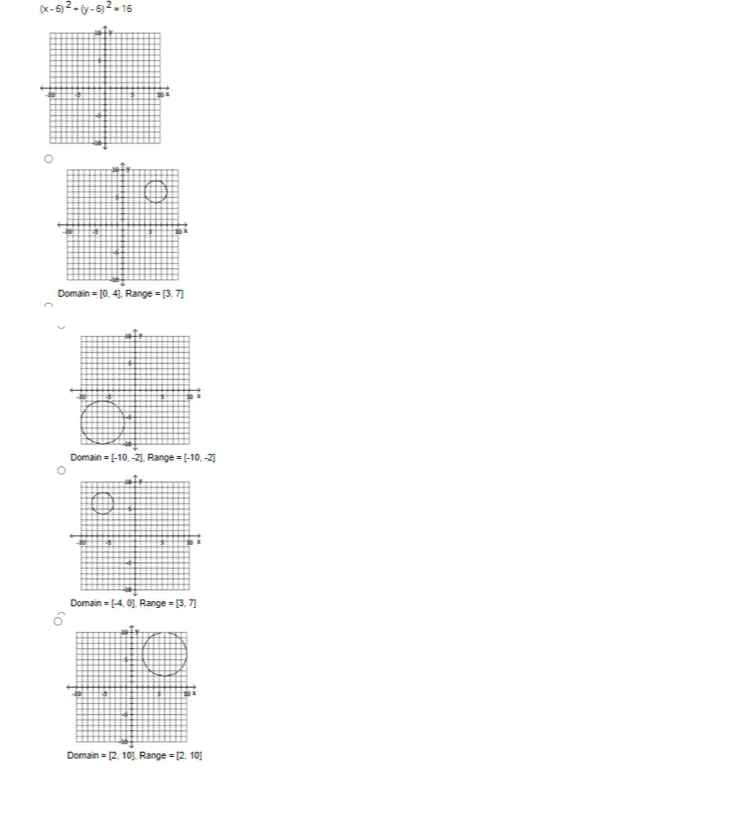 Solved Graph the equation. (x6)^{2}+(y6)^{2}=16 TutorBin